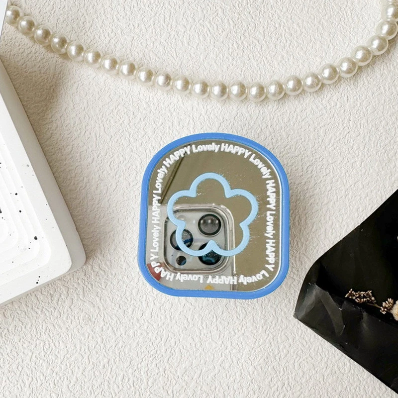 Тримач для телефону Popsocket Mirror is fun – Blue flower. Фото 2 з 2