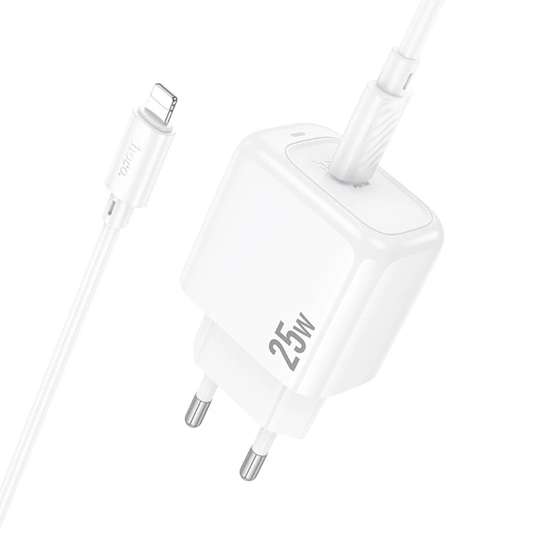 МЗП Hoco CS53A Surplus PD25W (1USB-C) + Type-C to Lightning – White. Фото 5 з 8