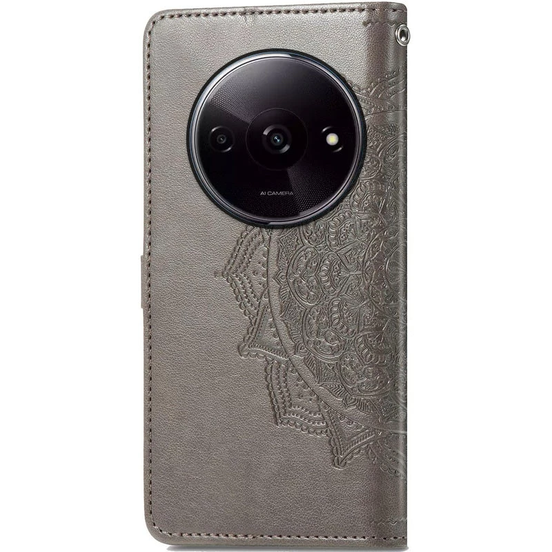 Шкіряний чохол-книжка Art Case з візитницею для Xiaomi Redmi A3 – Сірий. Фото 2 з 5