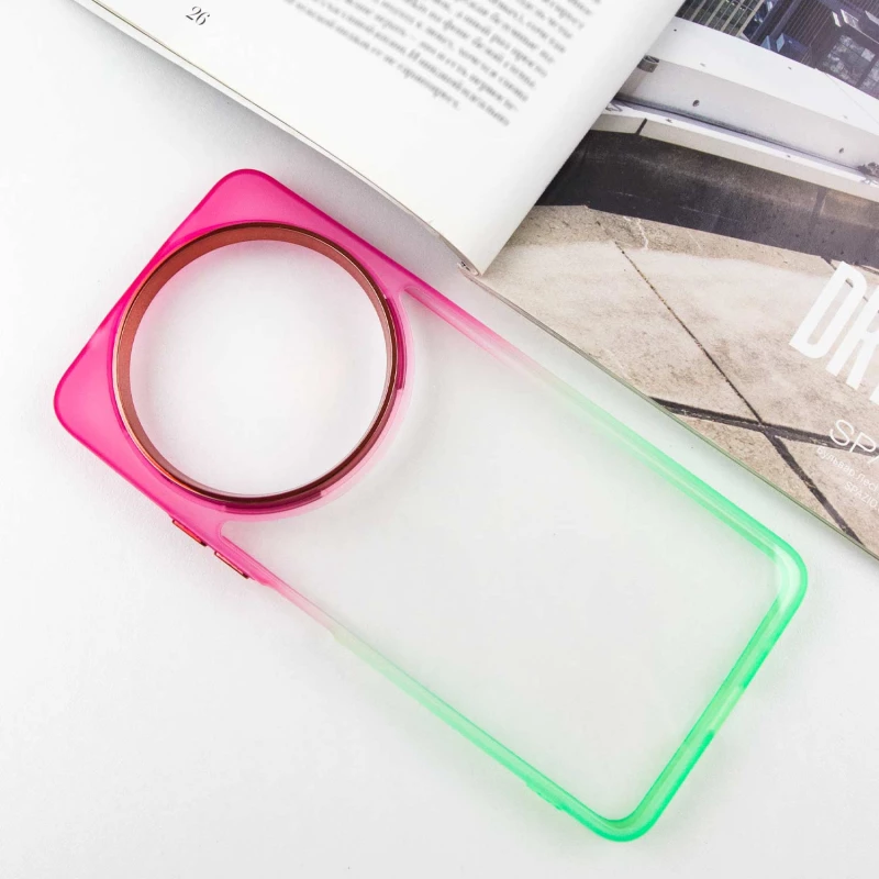 Силіконовий чохол фреш на Xiaomi Redmi A3 – Салатовий / Рожевий. Фото 4 з 9