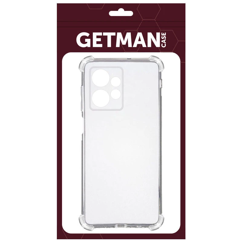 Ультратонкий силіконовий чохол GETMAN з критими бортами та камерою для Xiaomi Redmi Note 13 Pro 4G – Безбарвний (прозорий). Фото 2 з 3