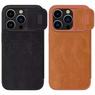 Кожаный чехол-книжка Nillkin Qin Pro Camshield для Apple iPhone 15 Pro (6.1") фото 1 Кожаный чехол-книжка Nillkin Qin Pro Camshield для Apple iPhone 15 Pro (6.1") фото 1 из 1