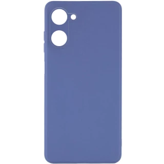 Цветной силиконовый чехол с защитой камеры для Realme 10 4G — Голубой / Mist blue