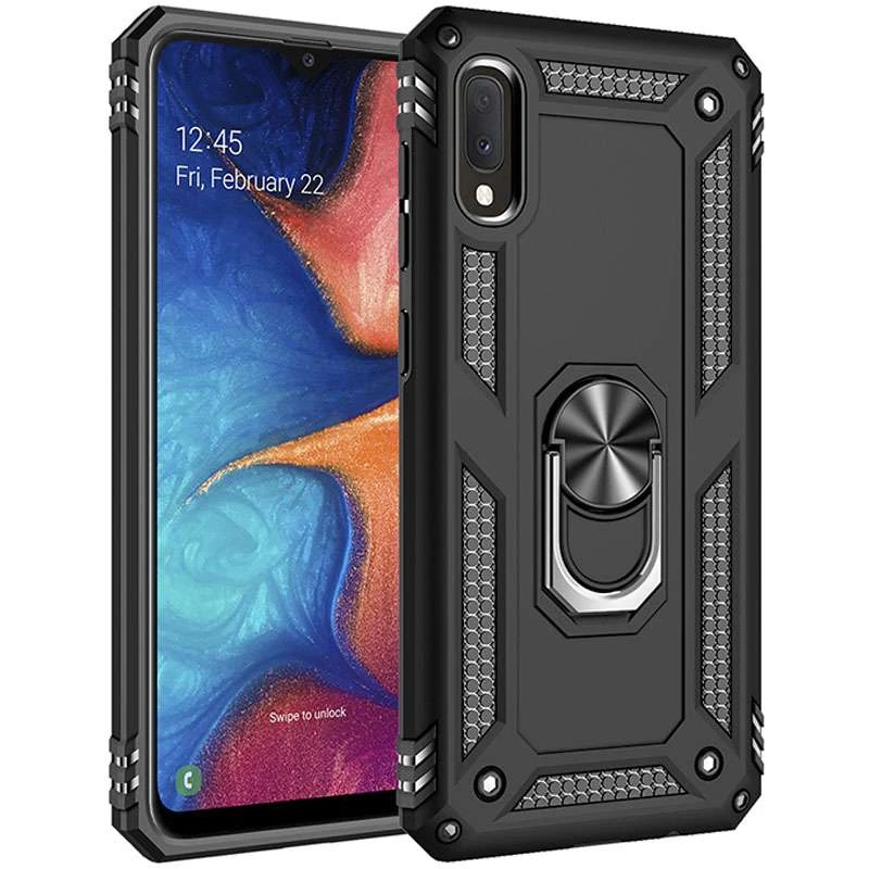 

Протиударний чохол Serge Ring з кільцем на Samsung Galaxy A02 (Чорний)