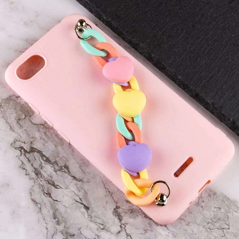 Чехол Heart с цепочкой для Xiaomi Redmi 6A – Pink Sand. Фото 3 из 4
