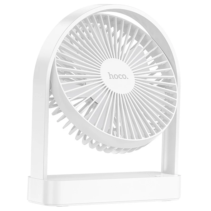 Настільний вентилятор Hoco HX65 ultra-thin desktop fan 2000 mAh – White. Фото 3 з 7