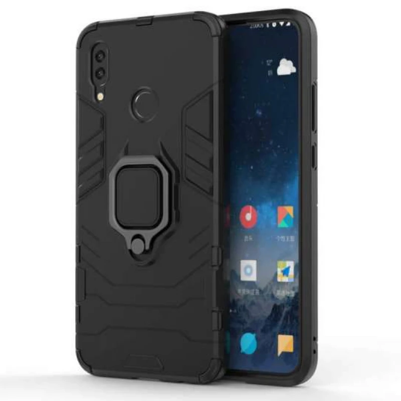 Противоударный чехол Transformer с кольцом для Xiaomi Redmi Note 7 / Note 7 Pro / Note 7s – Черный / Soul Black. Фото 3 из 3