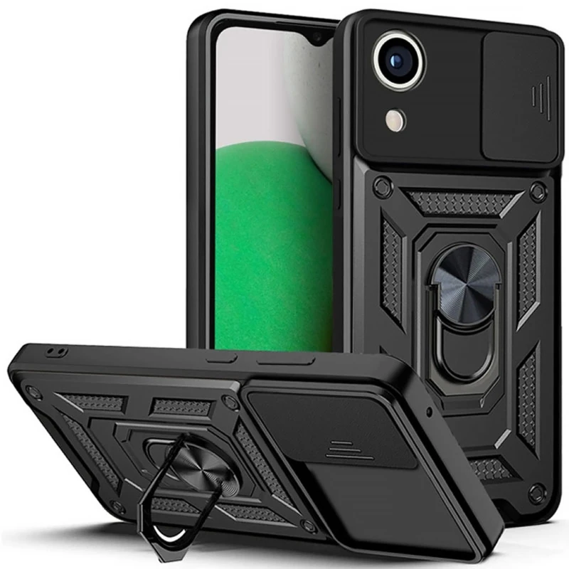 Ударопрочный чехол Ummi Camshield Serge Ring (in box) для Samsung Galaxy A03 Core – Черный / Black. Фото 1 из 1