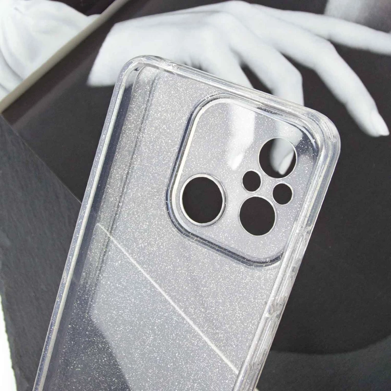 Прозорий чохол з блискітками Xiaomi Redmi 12C / Poco C55 – Clear. Фото 4 з 7