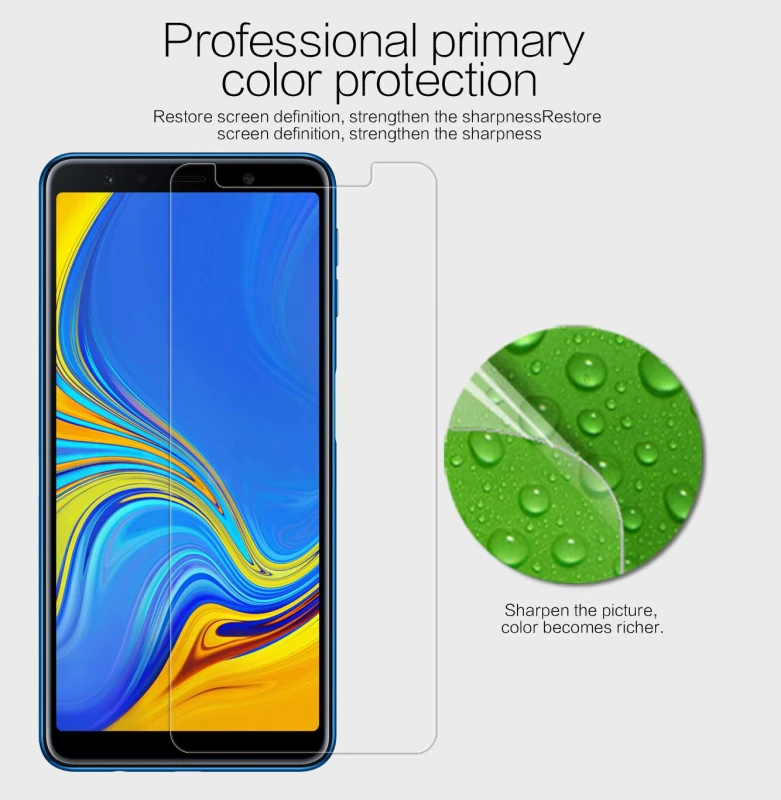 Захисна плівка Nillkin Crystal на Samsung A750 Galaxy A7 (2018) – Антивідбитки. Фото 3 з 5
