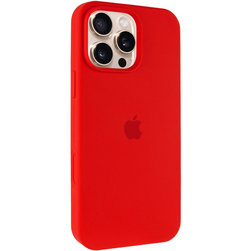 Чехол Silicone Case с закрытым низом для Apple iPhone 16 Pro Max – Красный / Red. Фото 2 из 8