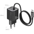 МЗП Usams US-CC261 GaN JC Ser. 20W (2USB-C) + кабель Type-C to Type-C – Black. Фото 3 з 8