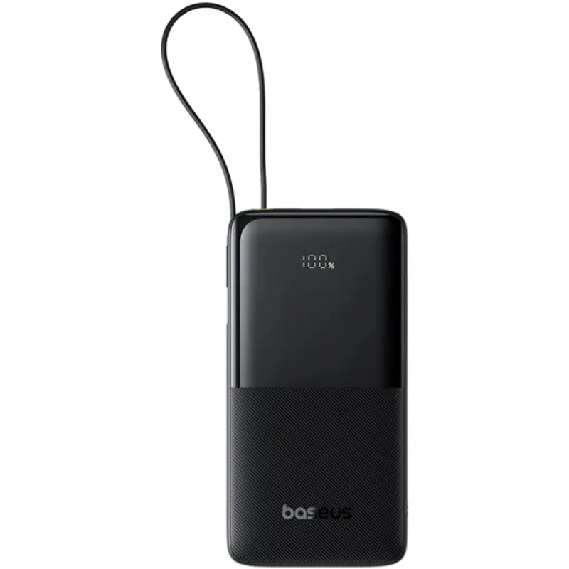 Портативное ЗУ Power Bank Baseus Bipow 2 Digital Display PD20W with cable 10000 mAh (P10077101113) – Cluster Black. Фото 1 из 7
