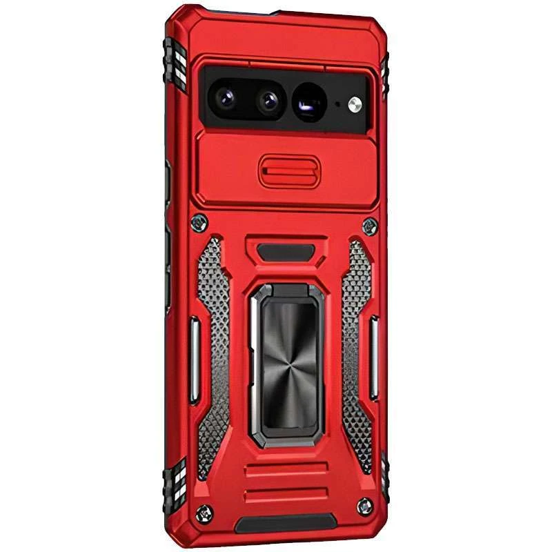 Ударостійкий чохол Square Ring зi шторкою на камеру на Google Pixel 7 Pro – Червоний / Red. Фото 2 з 2