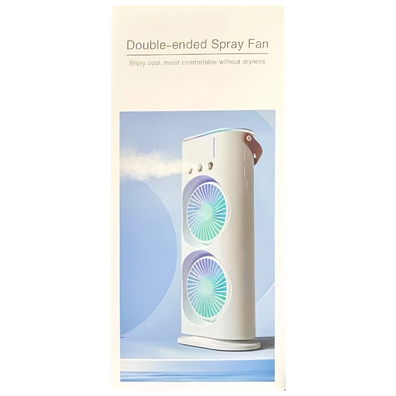 Настільний вентилятор F12 Spray Dual-Fan 2in1 з водяним охолодженням 1800mAh – White. Фото 5 з 5