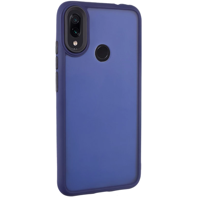 Чехол TPU+PC Lyon Frosted на Xiaomi Redmi Note 7 / Note 7 Pro / Note 7s – Синий / Navy Blue. Фото 2 из 12