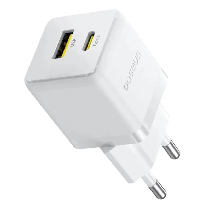 СЗУ Baseus Palm Fast Charger 20W (1USB-A/1C) (P10111608) – Moon White. Фото 3 из 3
