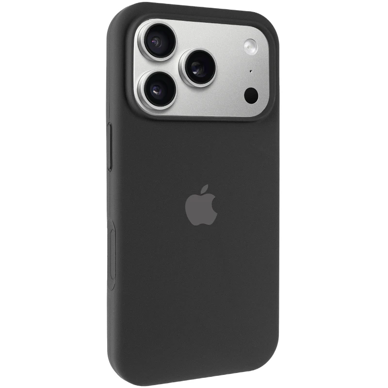 Чехол Silicone Case (AA) Logo with MagSafe для Apple iPhone 17 Pro Max (6.9") – Черный / Black. Фото 1 из 7