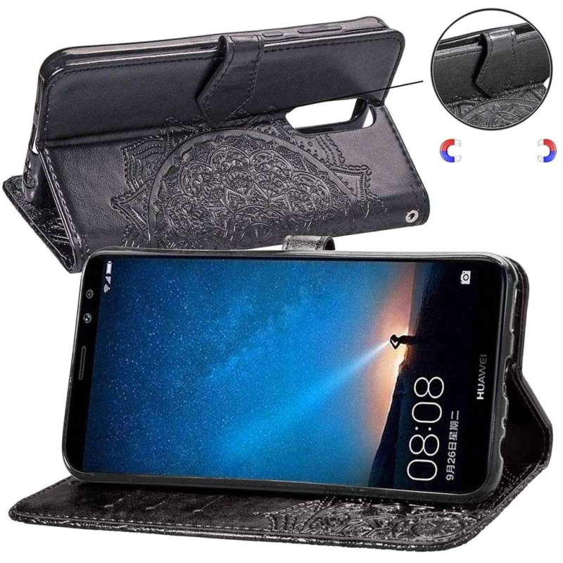 Кожаный чехол-книжка Art Case с визитницей для Huawei Mate 10 Lite – Черный. Фото 5 из 6