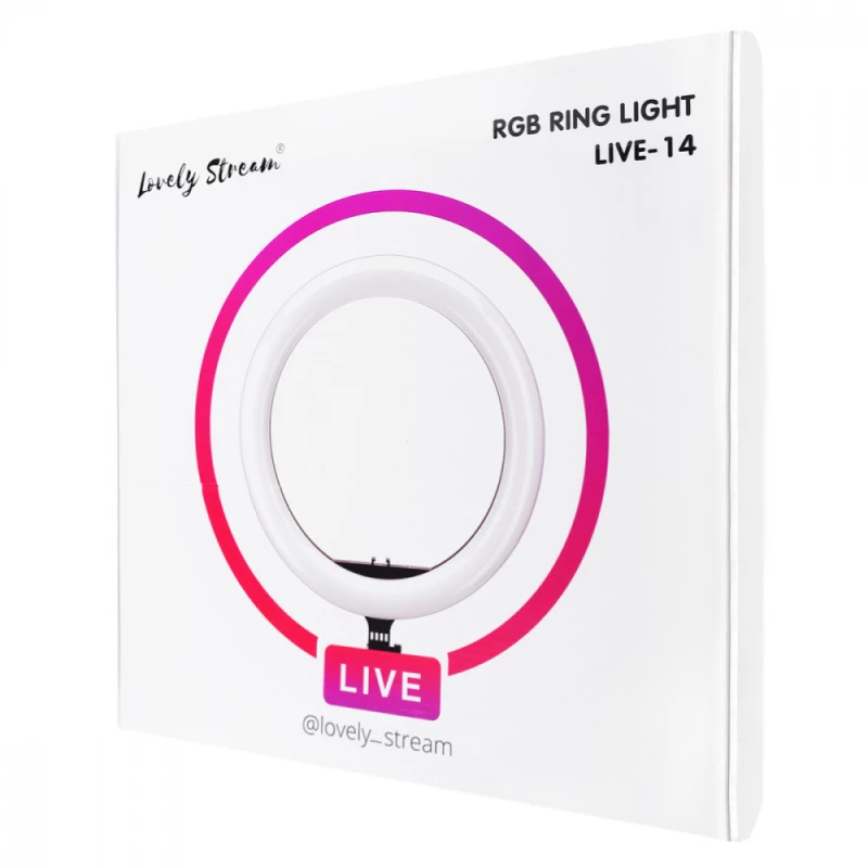 Кольцевая LED лампа Lovely Stream 14'' Full set с пультом управления – Черный. Фото 5 из 5