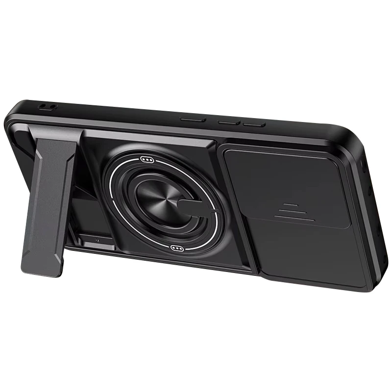 Ударостійкий чохол Camshield StandRing case для Motorola Moto G15 4G – Black. Фото 2 з 2