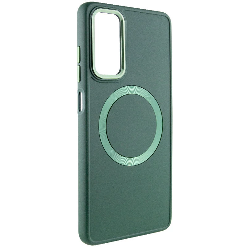 TPU чехол Bonbon с металлическими кнопками та MagSafe на Samsung Galaxy M15 5G – Зеленый / Army Green. Фото 1 из 3