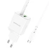 СЗУ Borofone BN7 PD20W+QC3.0 (1USB-A/1C) + кабель Type-C to Type-C – White. Фото 5 из 7