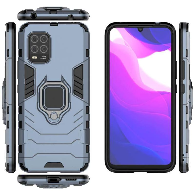 Протиударний чохол Transformer з кільцем на Xiaomi Mi 10 Lite – Сірий / Metal slate. Фото 2 з 4