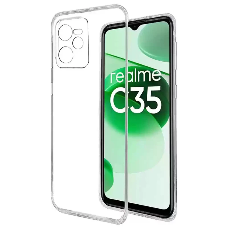 Ультратонкий силиконовый чехол 1,5 мм с защитой камеры для Realme C35 фото 1 Ультратонкий силиконовый чехол 1,5 мм с защитой камеры для Realme C35 фото 1 из 1