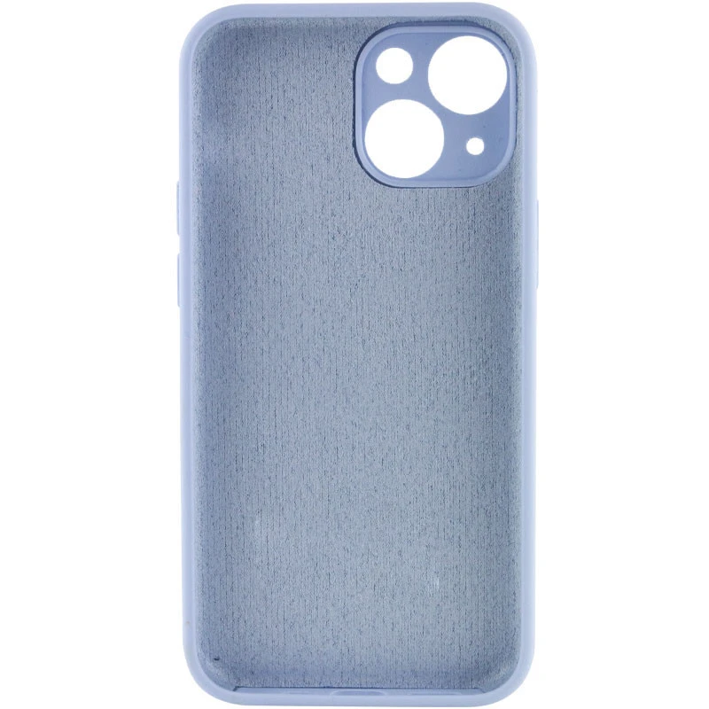 Чехол с защитой камеры Silicone Case для Apple iPhone 15 Plus (6.7") – Голубой / Lilac Blue. Фото 2 из 3