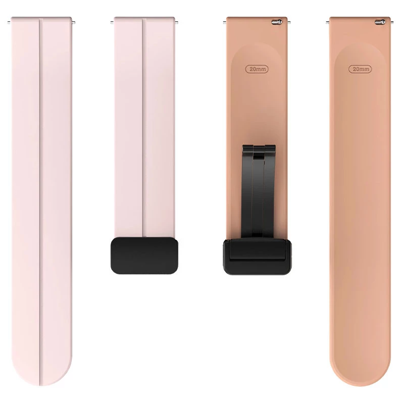 Силіконовий ремінець Classy для Smart Watch 20mm – Pink / Beige. Фото 3 з 3