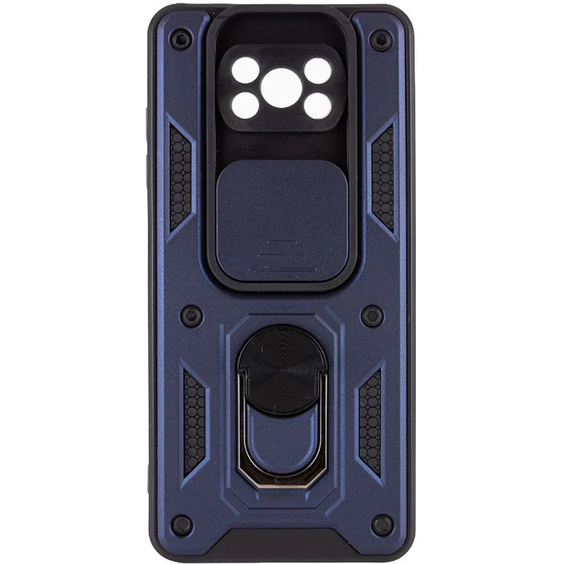 Удароміцний чохол Ummi Camshield Serge Ring (in box) для Xiaomi Poco X3 NFC / Poco X3 Pro – Синій / Navy. Фото 1 з 2