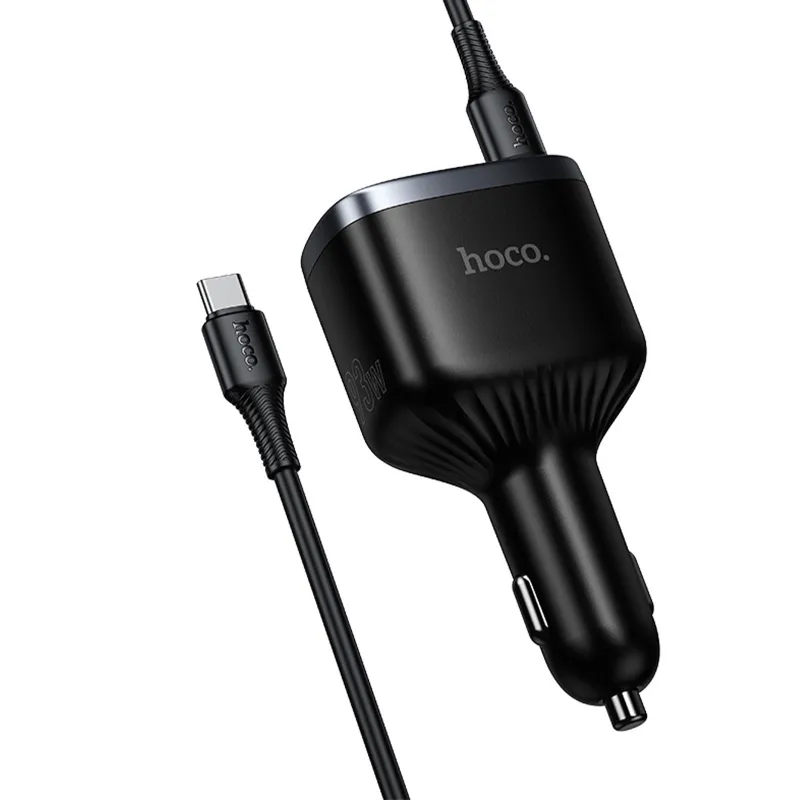 АЗУ Hoco Z70 Speed PD93W+QC3.0 (1USB-A/2C) + кабель Type-C to Type-C – Black. Фото 5 из 6