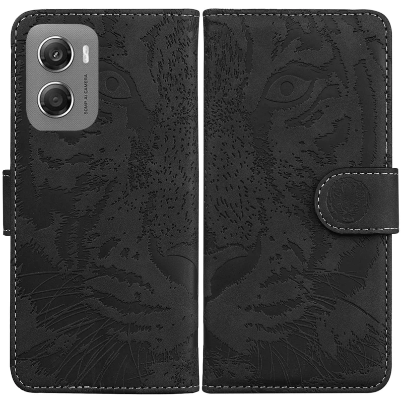 Кожаный чехол-книжка Tiger для Motorola Moto G06 – Black. Фото 2 из 5