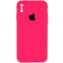 Чехол Silicone Case Square с защитой камеры для Apple iPhone XS Max (6.5") – Розовый / Barbie pink. Фото 1 из 1
