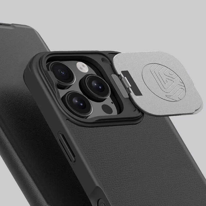 Шкіряний чохол (книжка) Nillkin Qin Prop для Apple iPhone 16 Pro Max – Black. Фото 6 з 6