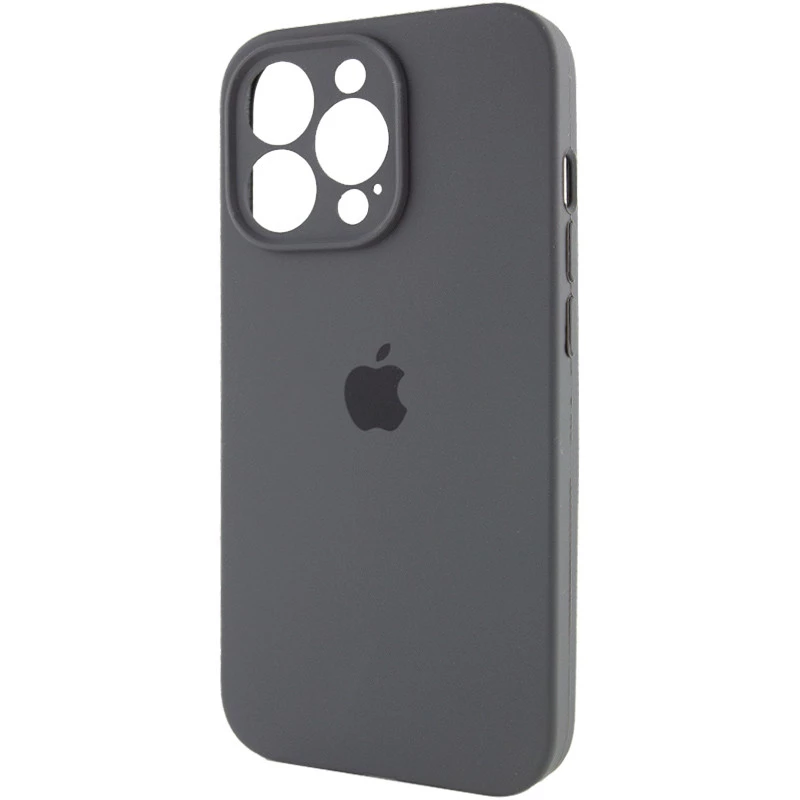Чехол Silicone Case с защитой камеры для Apple iPhone 15 Pro (6.1") – Серый / Dark Gray. Фото 3 из 7