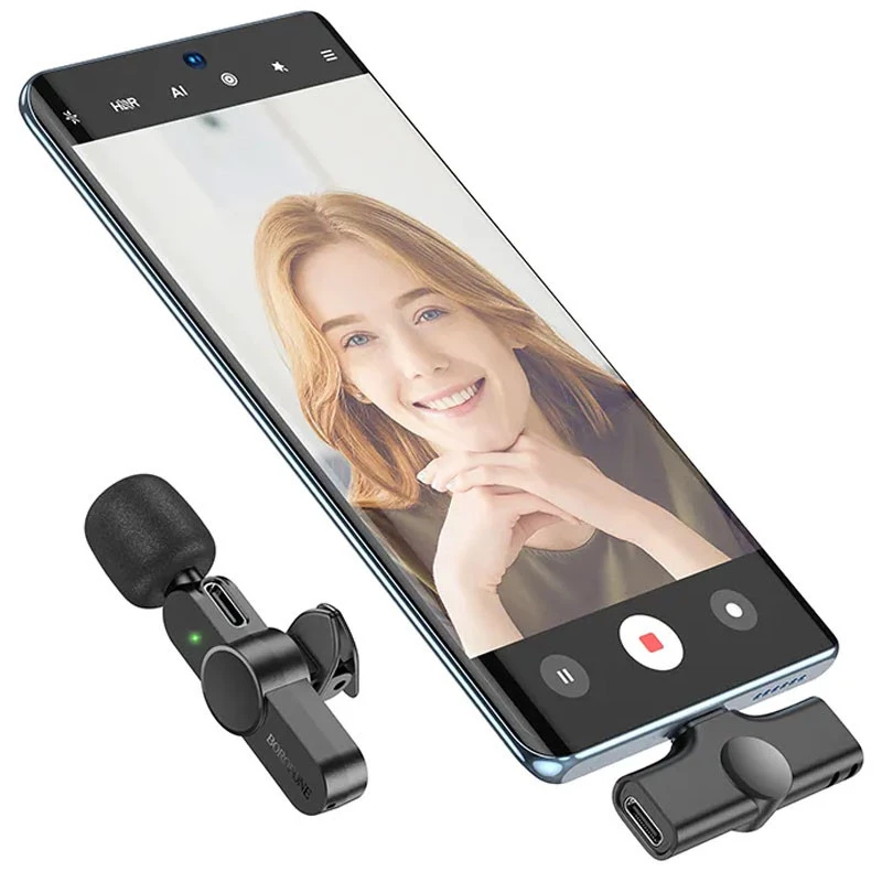 Мікрофон Borofone BFK12 Trophy lavalier Lightning – Black. Фото 2 з 6