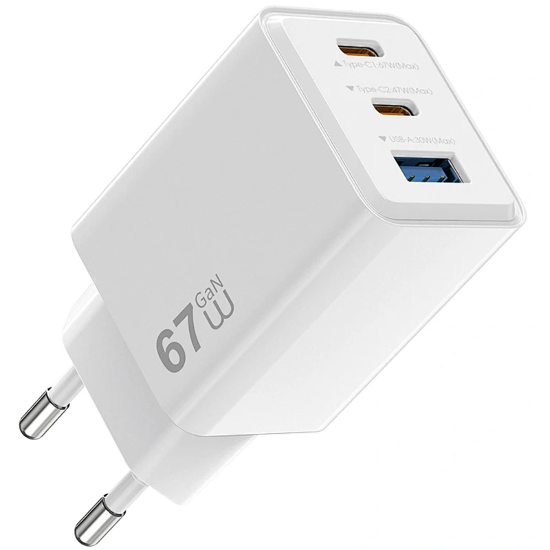 МЗП WIWU G026 Cube PD67W+QC3.0 GaN (1USB-A/2C) фото 1 з 1