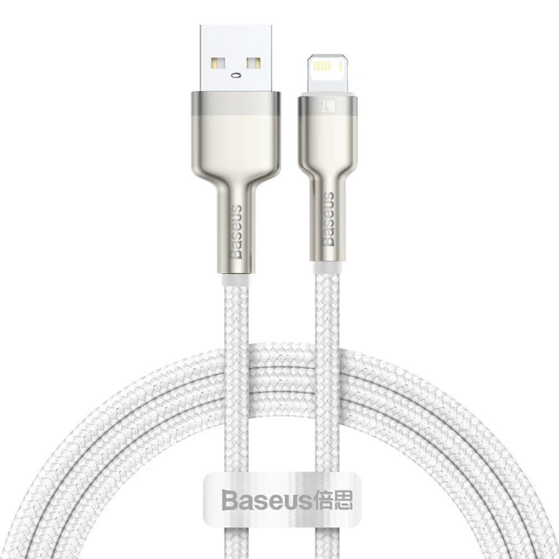 Дата кабель Baseus Cafule Series Metal USB to Lightning 2.4A (2m) (CALJK-B0) – White. Фото 1 з 4