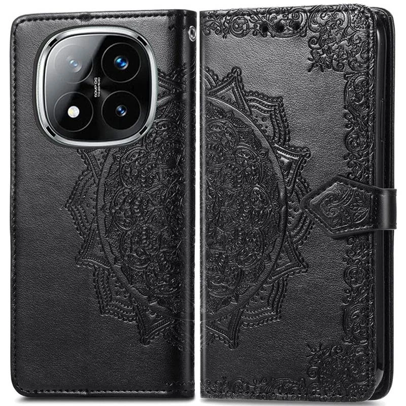 Шкіряний чохол-книжка Art Case з візитницею для Xiaomi Redmi Note 14 Pro 5G – Чорний. Фото 3 з 5