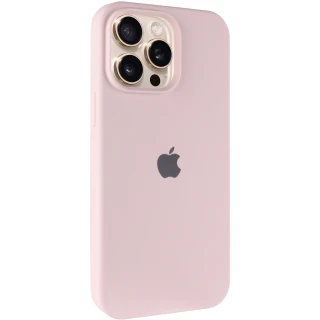 Чехол Silicone Case с закрытым низом для Apple iPhone 15 Pro Max (6.7") — Розовый / Chalk Pink