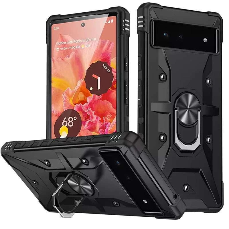 

Ударостійкий чохол Pathfinder з кільцем на Google Pixel 7 (Чорний / Black)