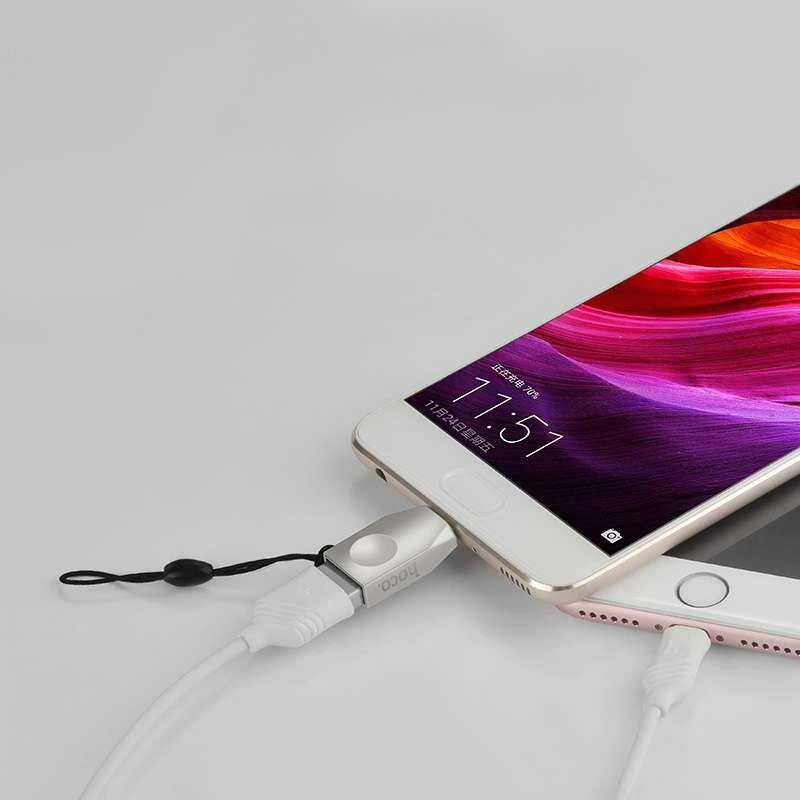 Переходник Hoco UA9 USB OTG to Type-C – Стальной. Фото 6 из 8