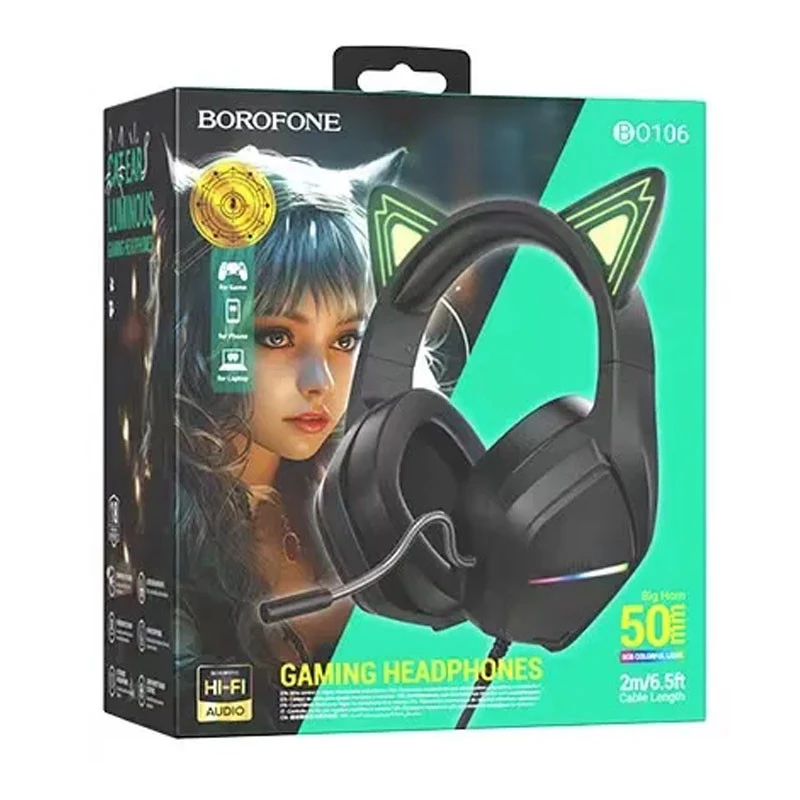 Накладные наушники BOROFONE BO106 Cute cat – Elf Cat. Фото 4 из 4