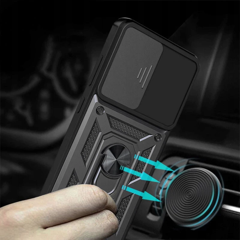 Протиударний чохол Serge Ring з захистом камери на Xiaomi Poco M6 Pro 5G – Чорний. Фото 4 з 6