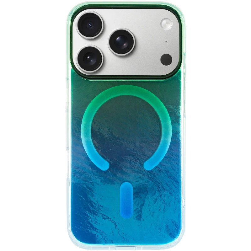 Силіконовий чохол Shiny Mountain (MagFit) для Apple iPhone 17 Pro Max (6.9") – Green / Blue. Фото 4 з 7