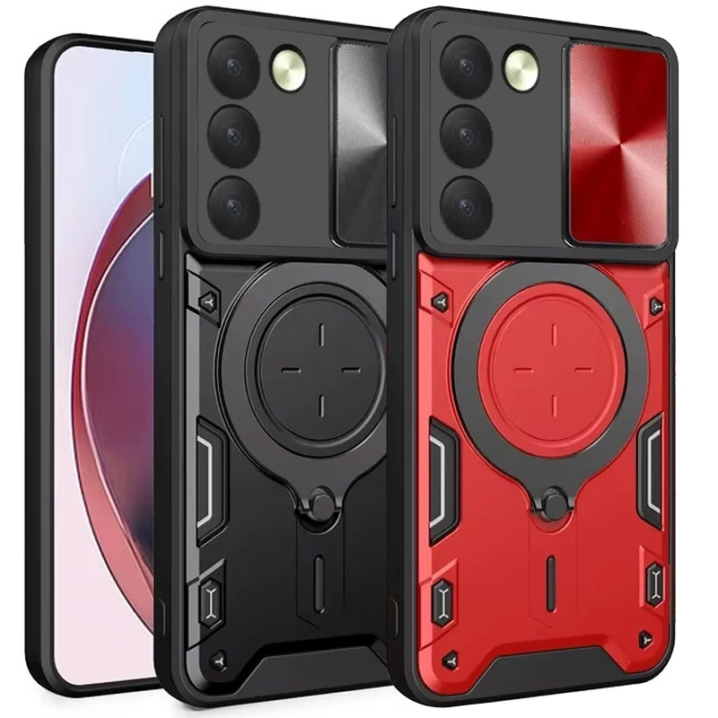 Ударопрочный чехол Bracket Ringstand с защитной шторкой для камеры для Xiaomi Redmi 15 (EU) фото 2 из 2