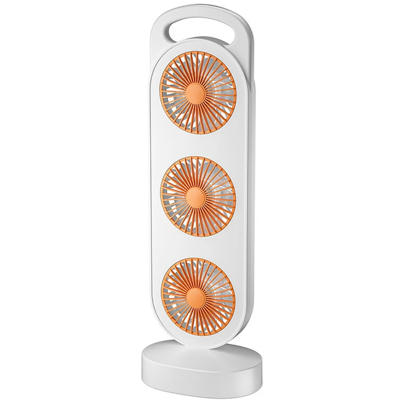 Настольный вентилятор Three Head Fan 1200 mAh – Orange. Фото 1 из 2