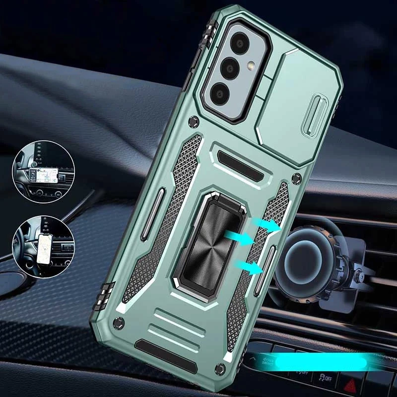 Ударостійкий чохол Square Ring зi шторкою на камеру на Samsung Galaxy A36 5G – Зелений / Light Green. Фото 5 з 15